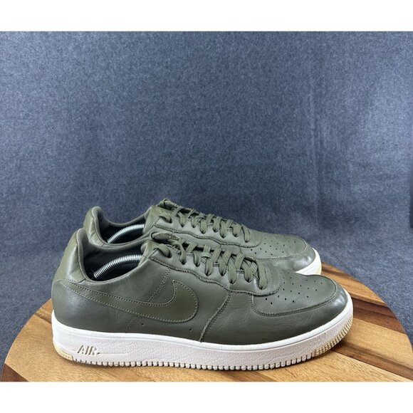 Air Force 1 Ultraforce Leather Medium Olive Leather Trainers 845052-201 Sz 15 - Picture 1 of 10